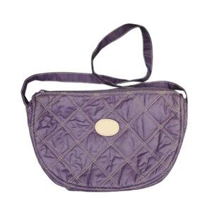 Vintage Purple Quilted CARPET BAG Purse Handbag Shoulder bag
